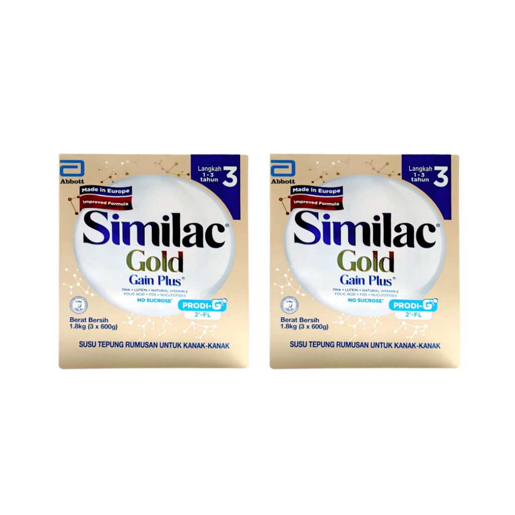 (Bundle of 2) Similac Gold Gain Plus Prodi-G 2'-FL Step 3 1.8kg (1 - 3 years)